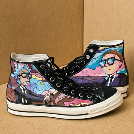 Rick and Morty recznie malowane buty recznie malowane Converse kustom but best custom converse 2020
