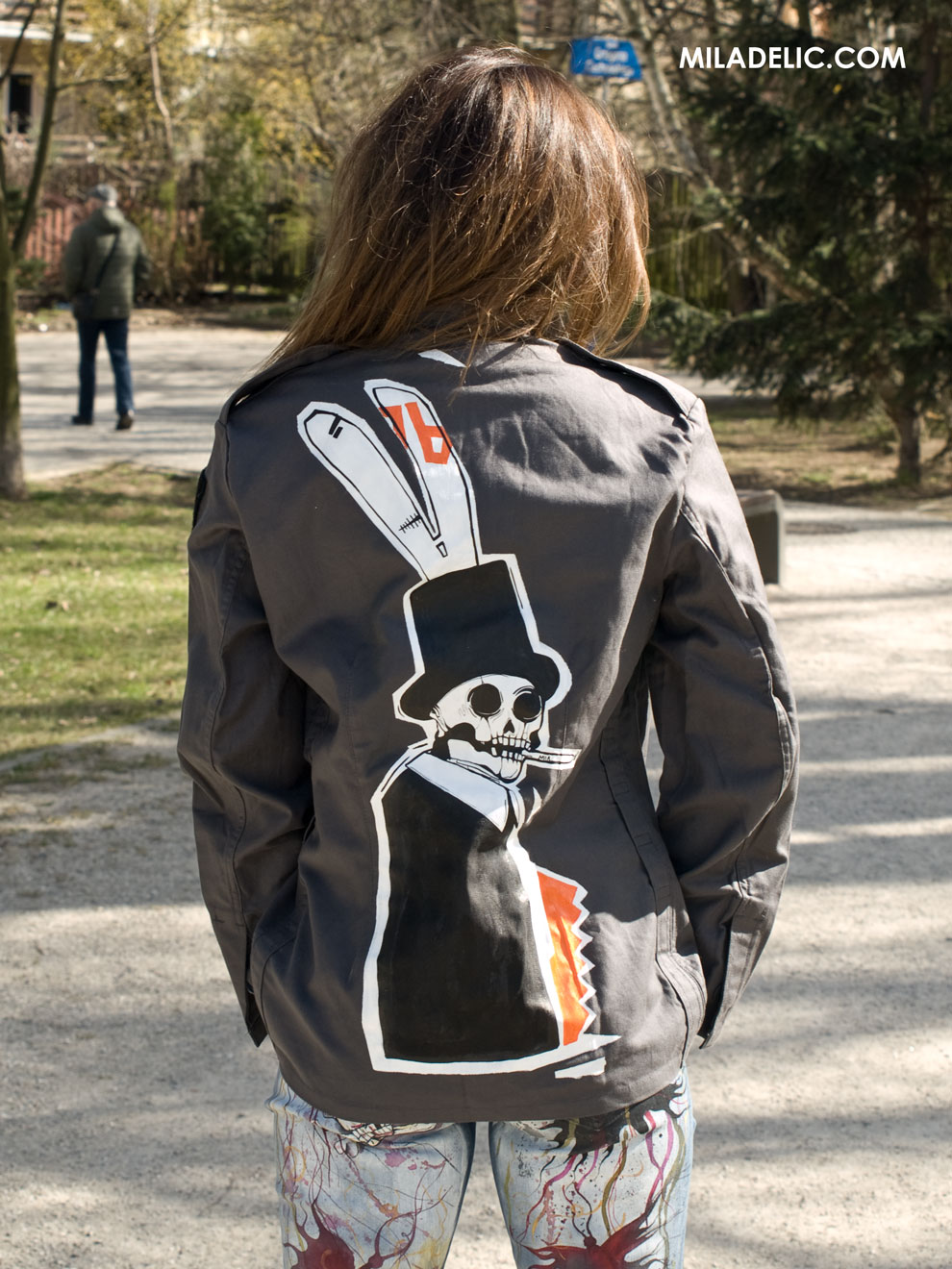 Ręcznie malowana kurtka Utopia