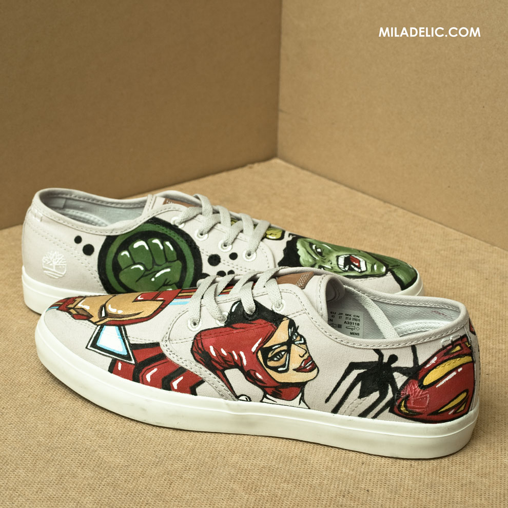 DC Comics Batman Ironman Hulk custom shoes