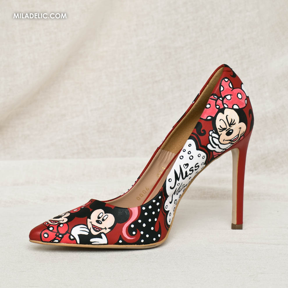 Miss Mimmi custom painted high heels shoes ręcznie malowane szpilki czerwone ręcznie malowane buty damskie