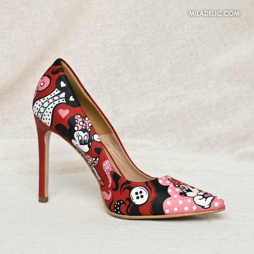 najlpesze damskie obuwie szpilki czerwone ręcznie malowane buty szpilki wysokie szpilki wysokie obcasy
